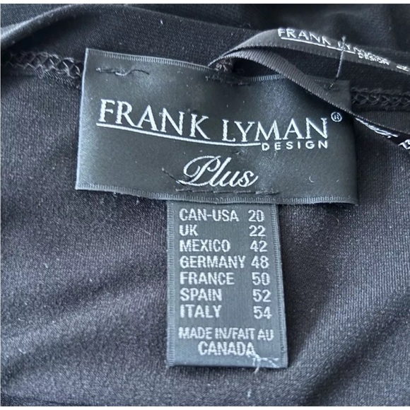 FRANK LYMAN Canadian Designer Black Lagenlook Coat Plus Size - Picture 2 of 4